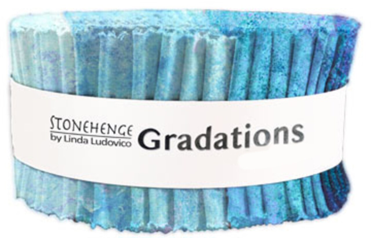 Stonehenge Gradations 2.5" Strip Roll (Jelly Roll) in Crystal by Linda Ludovico for Northcott (SGRAD40-470)